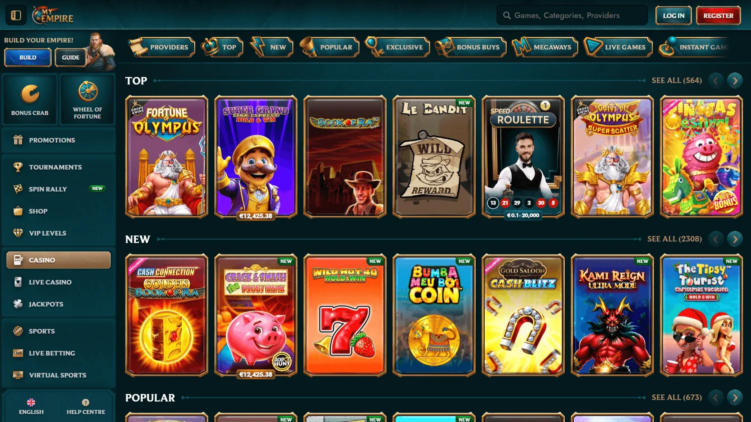 My Empire Casino desktop games area